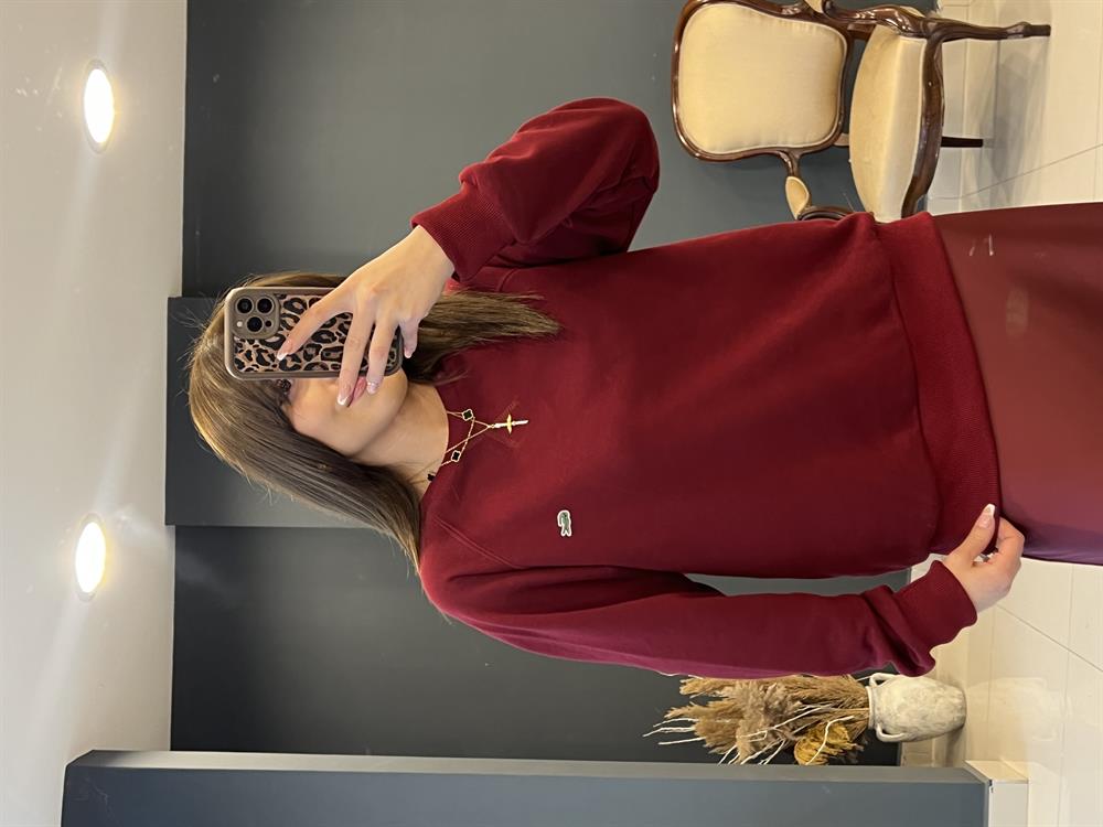 Eti̇ketli̇ Lcst Sweat Bordo