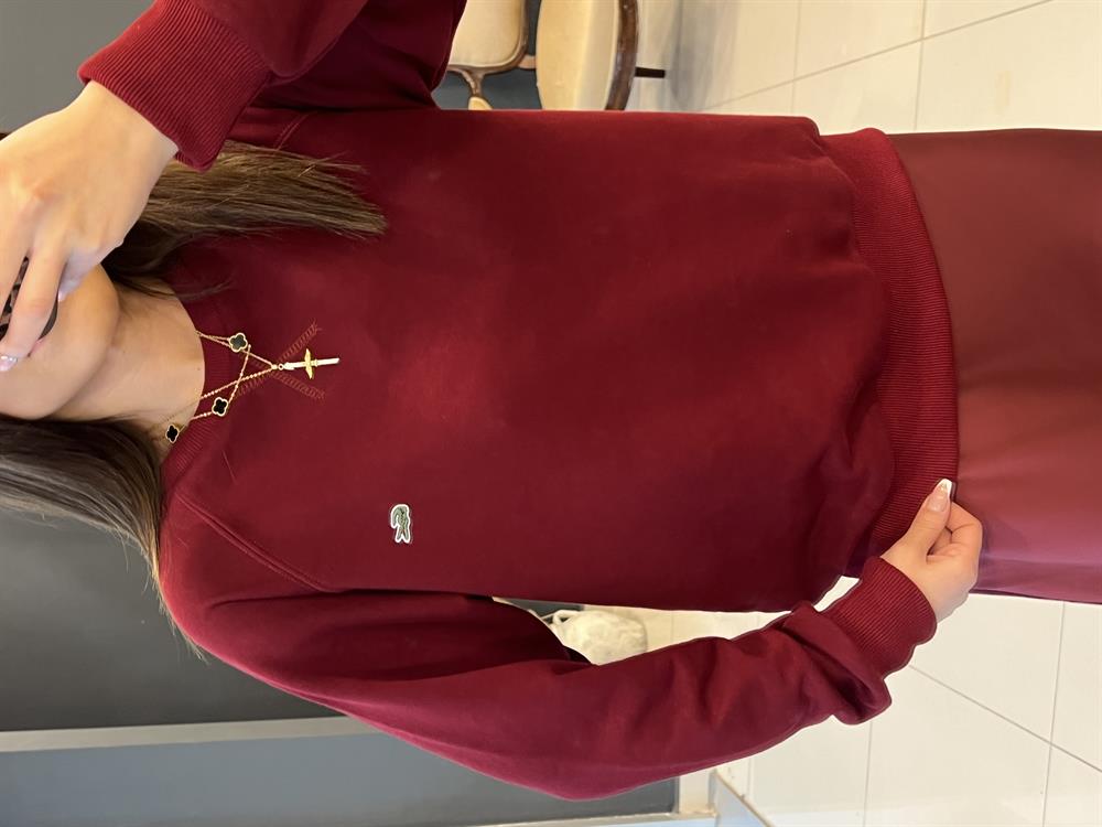Eti̇ketli̇ Lcst Sweat Bordo