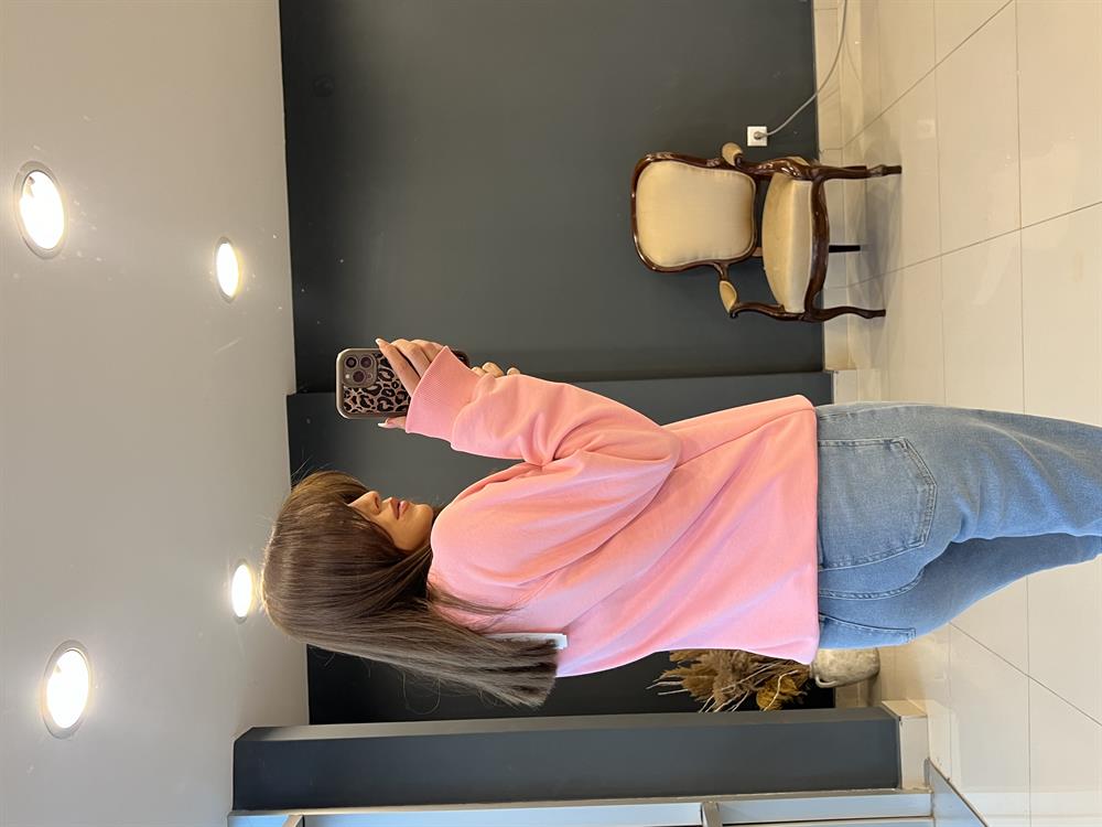 Eti̇ketli̇ Lcst Sweat Pembe