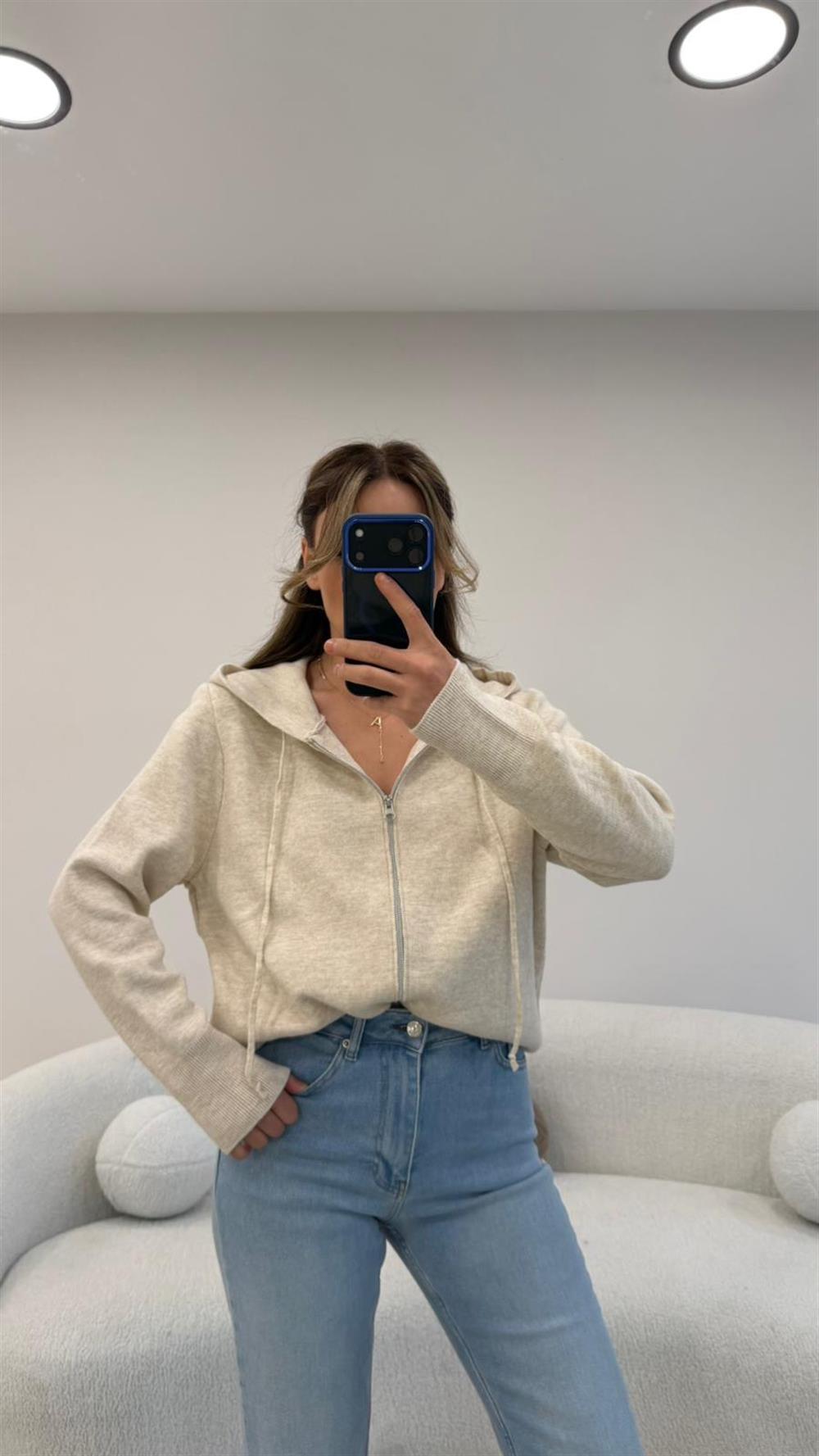 FERMUARLI KAPŞONLU HIRKA EKRU