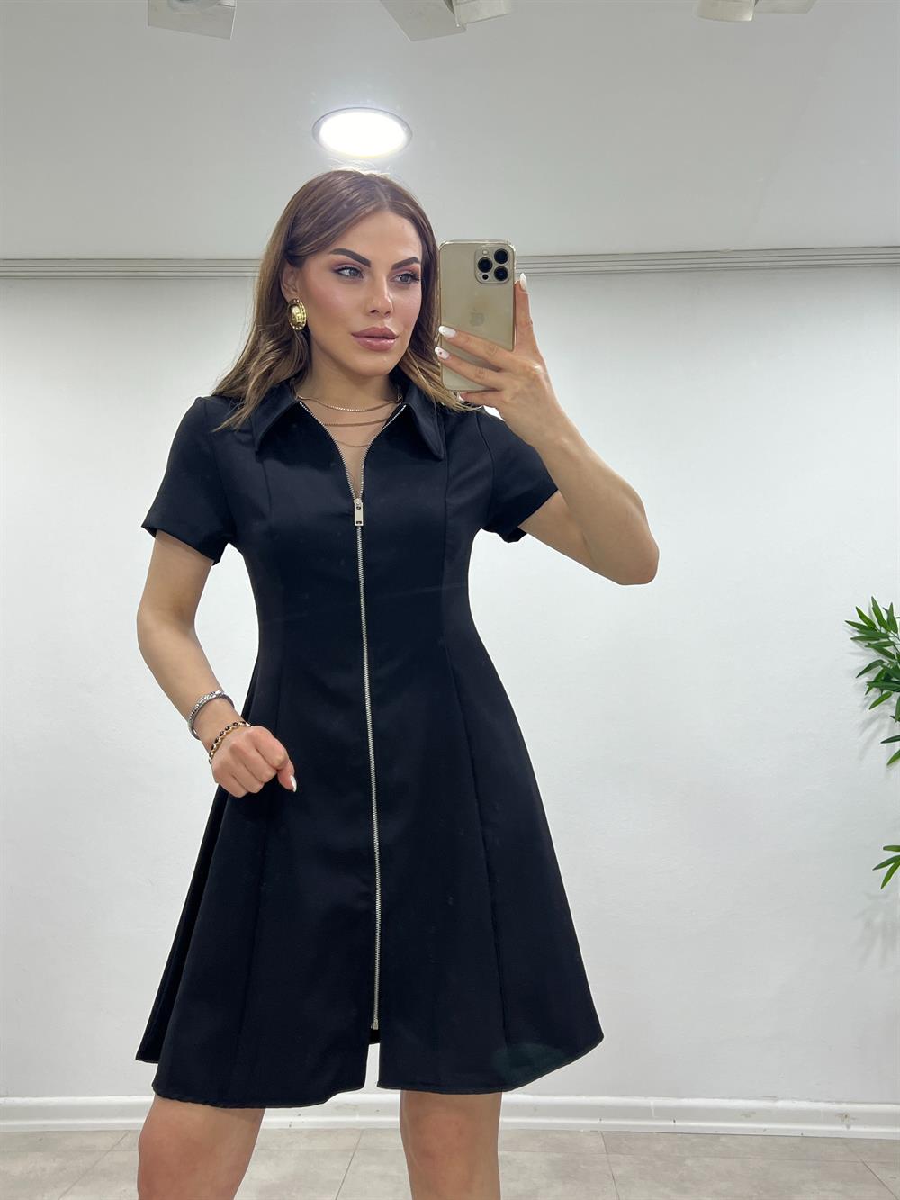 Fermuarli Si̇yah Elbi̇se