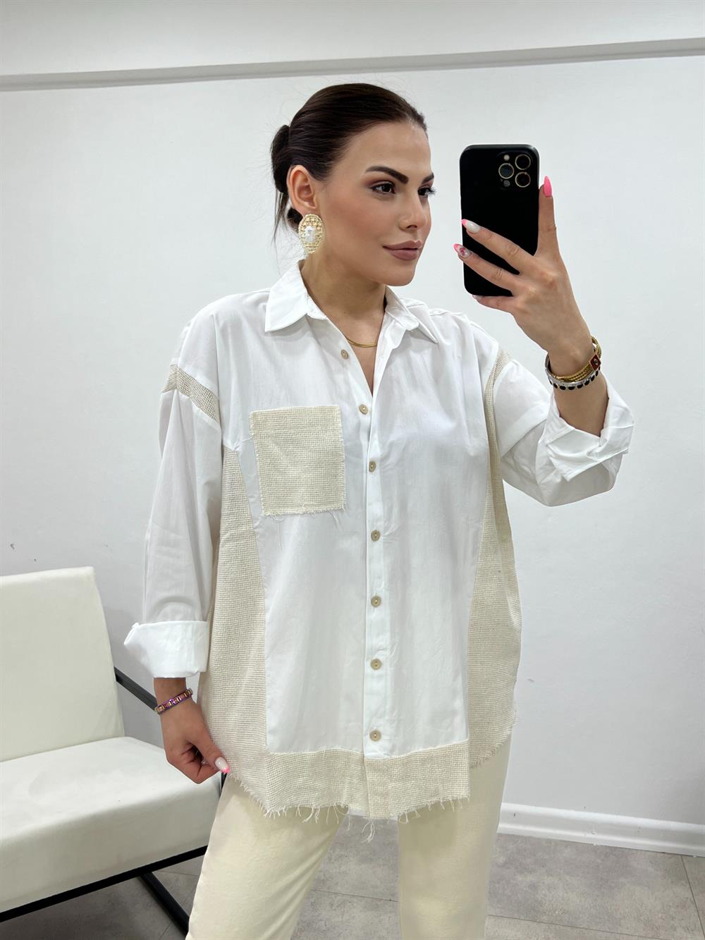 Fi̇leli̇ Tasarim Popli̇n Gömlek