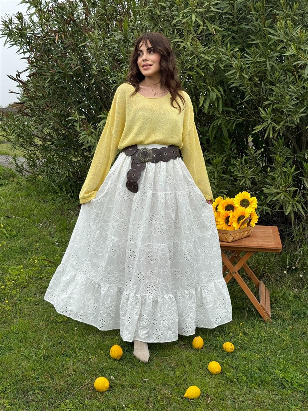 FİSTO BRODERİE UZUN ETEK