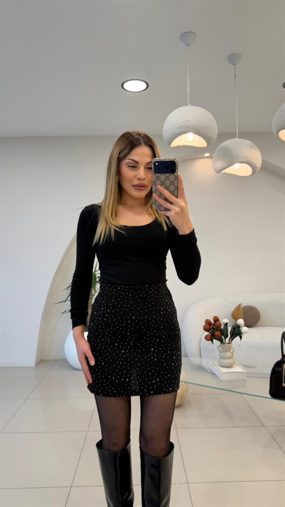 FULL TAŞLI MİNİ ETEK