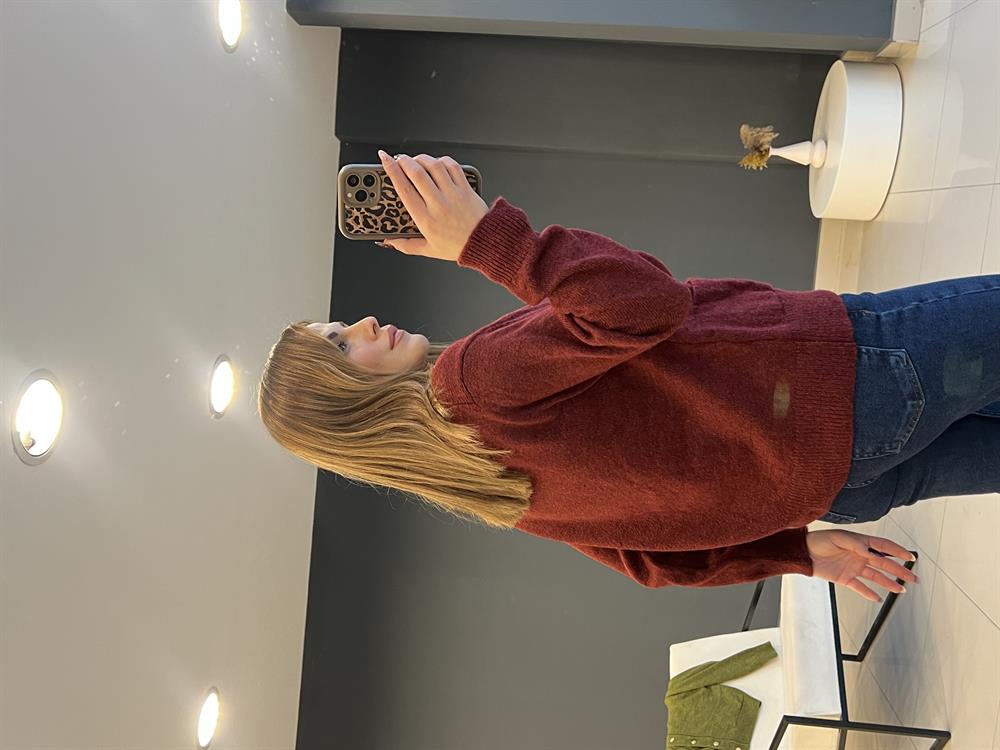 Gold Düğmeli̇ Premi̇um Hirka Bordo