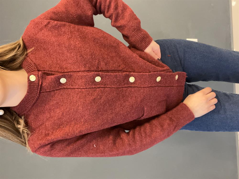 Gold Düğmeli̇ Premi̇um Hirka Bordo