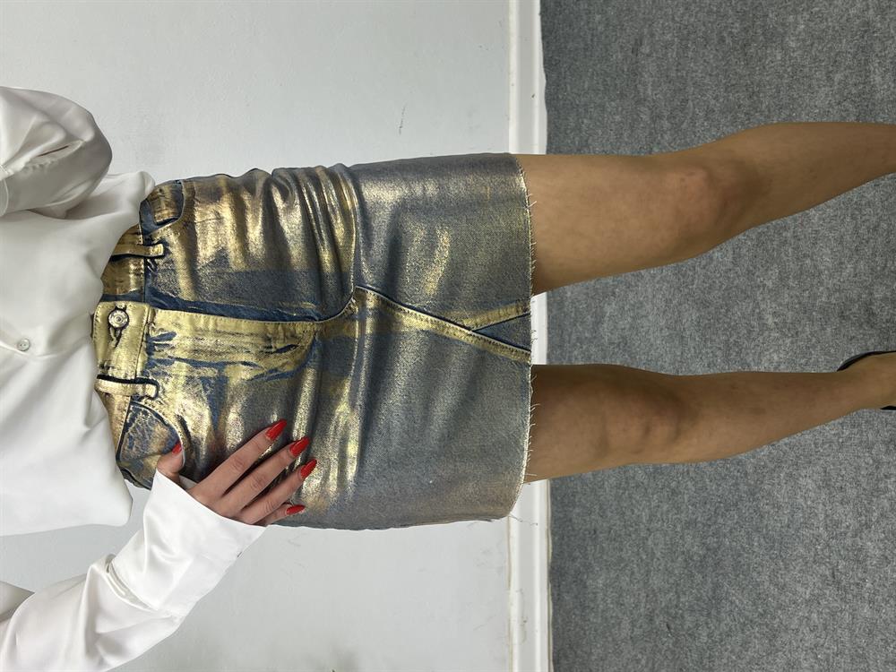 Gold Renk Varakli Etek