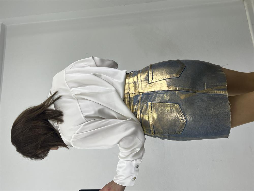 Gold Renk Varakli Etek