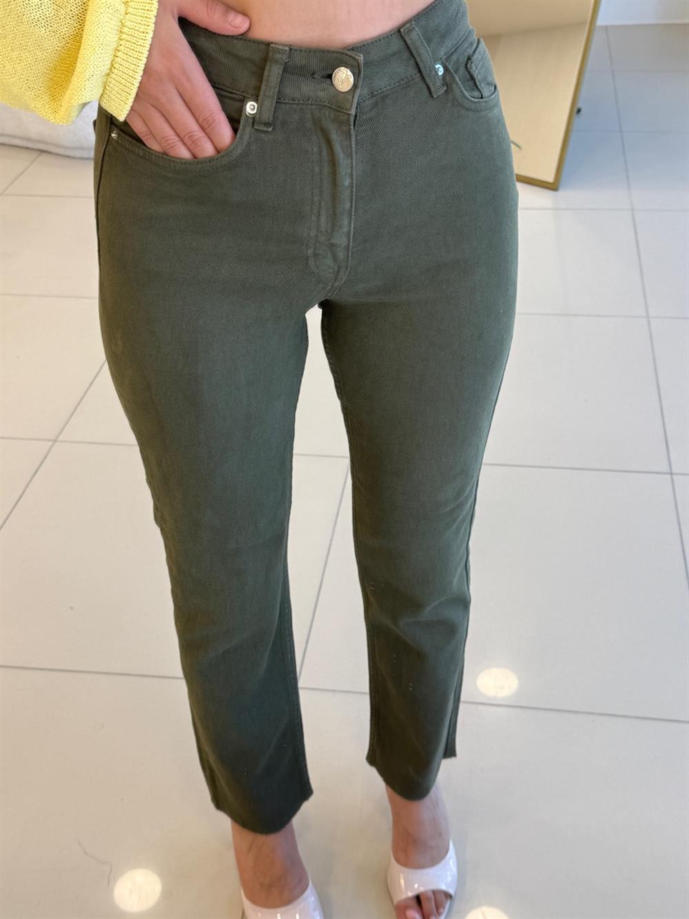 HAKİ YEŞİL LİKRALI MOM JEAN 