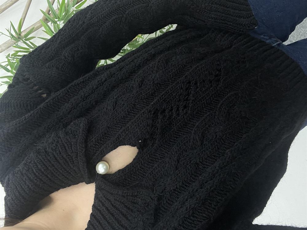 İnci̇li̇ Polo Yaka Si̇yah Kazak