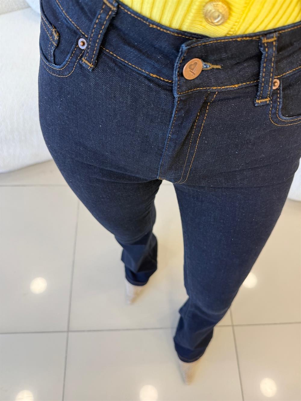 İspanyol Paça Toparlayici Pantolon Koyu Lacivert(ÜRÜN ÖN SİPARİŞTİR)