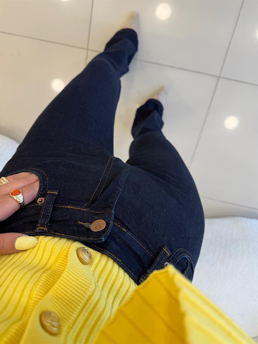 İspanyol Paça Toparlayici Pantolon Koyu Lacivert(ÜRÜN ÖN SİPARİŞTİR)