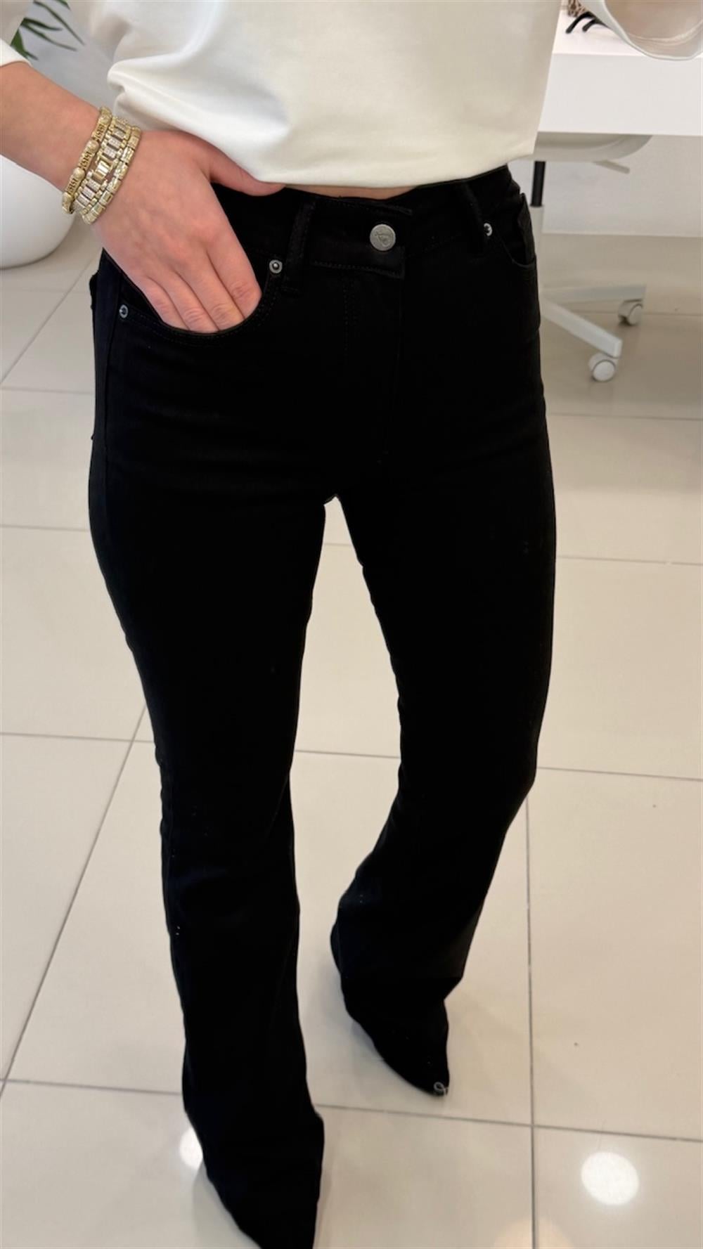 İspanyol Paça Toparlayici Pantolon Siyah