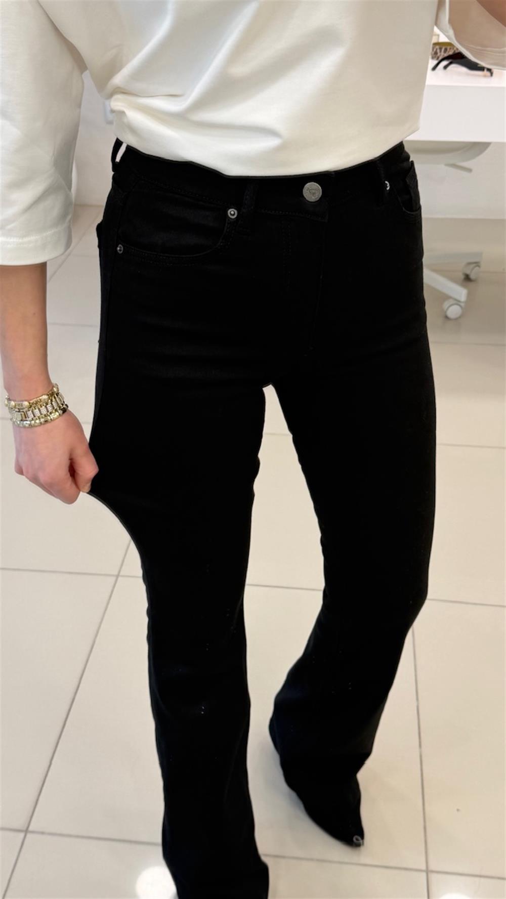 İspanyol Paça Toparlayici Pantolon Siyah