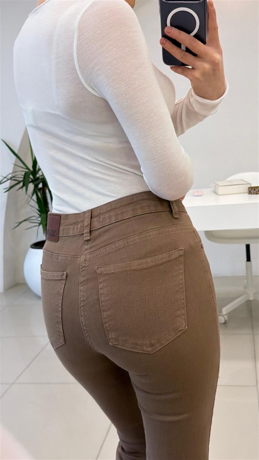 İspanyol Paça Toparlayici Pantolon Toprak ( urun-on-siparistir-teslimat-tarihi-10.05-dur-