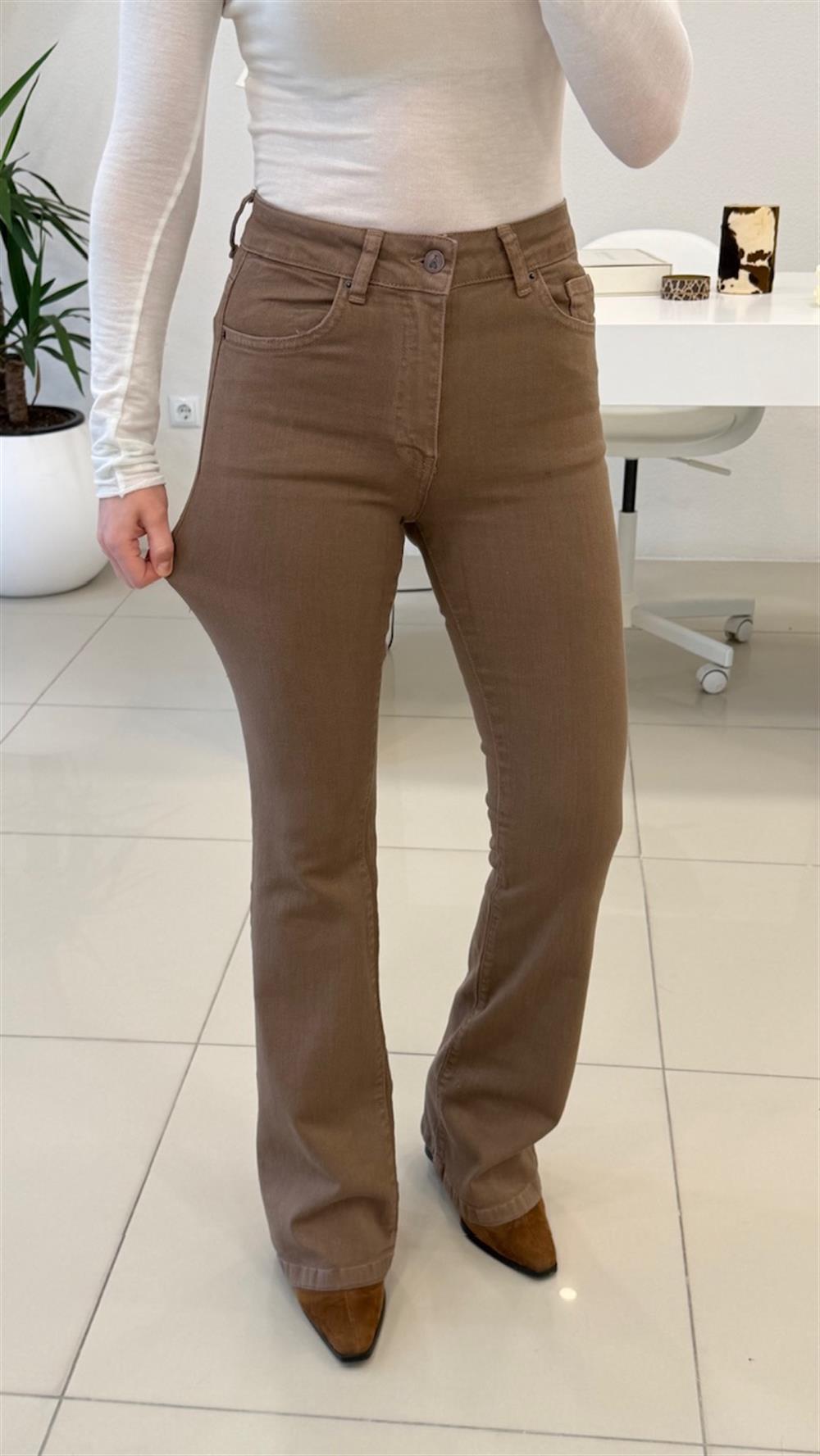 İspanyol Paça Toparlayici Pantolon Toprak ( urun-on-siparistir-teslimat-tarihi-10.05-dur-