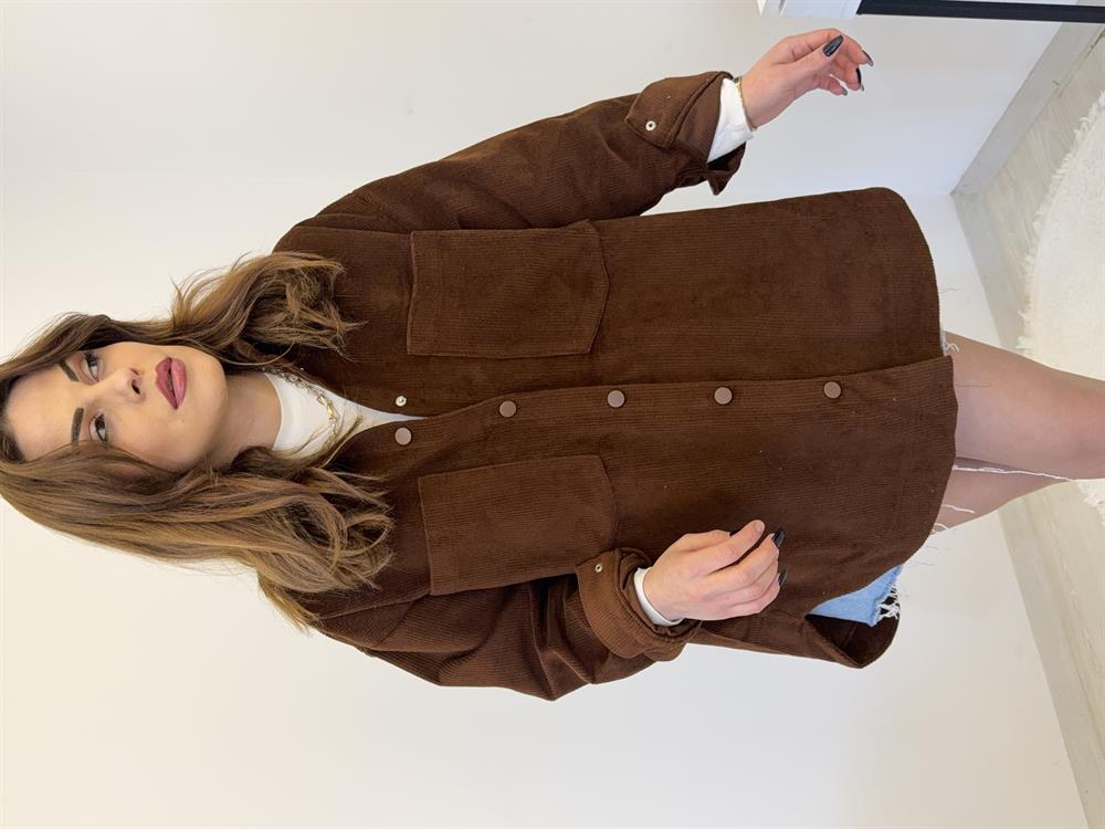 Kadi̇fe Fi̇ti̇lli̇ Gömlek Ceket