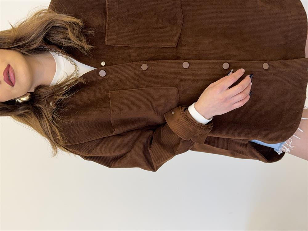 Kadi̇fe Fi̇ti̇lli̇ Gömlek Ceket