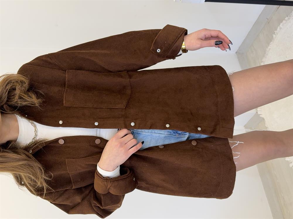 Kadi̇fe Fi̇ti̇lli̇ Gömlek Ceket