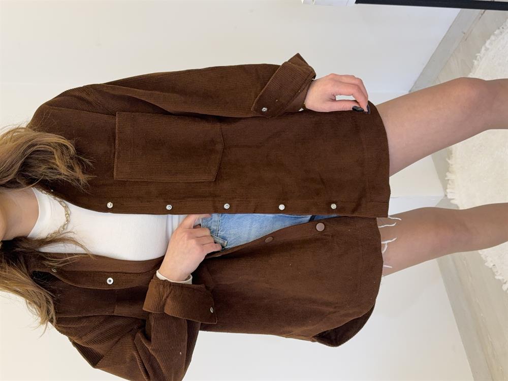 Kadi̇fe Fi̇ti̇lli̇ Gömlek Ceket