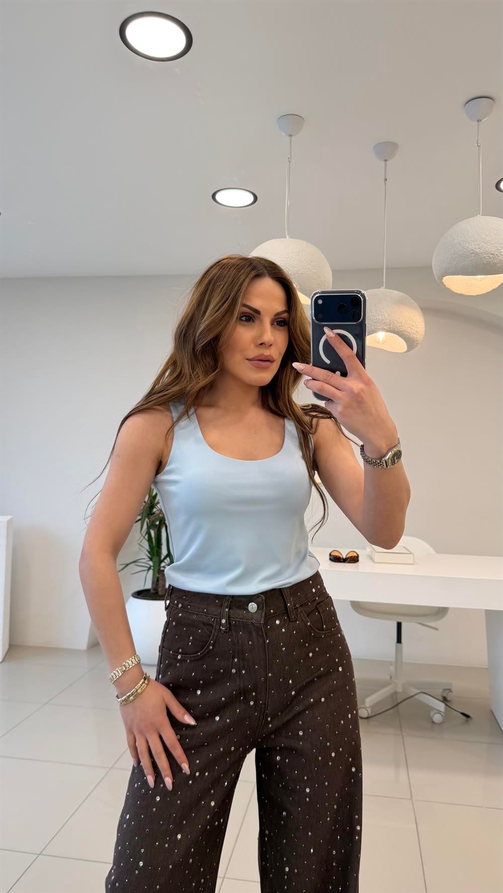 KARE YAKA ATLET  BEBE MAVİ