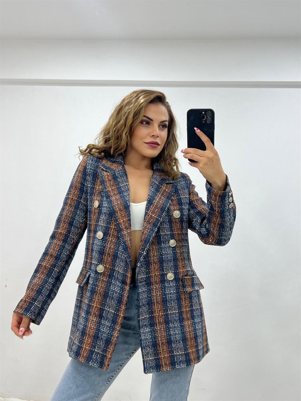 Karişik Desen Belazer Ceket