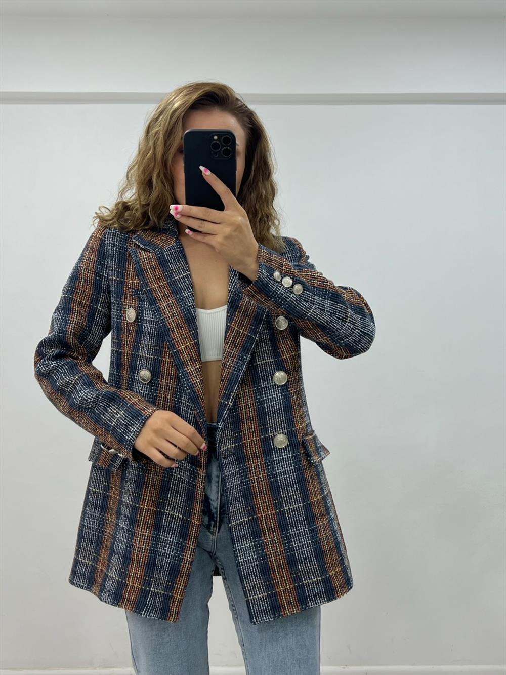 Karişik Desen Belazer Ceket