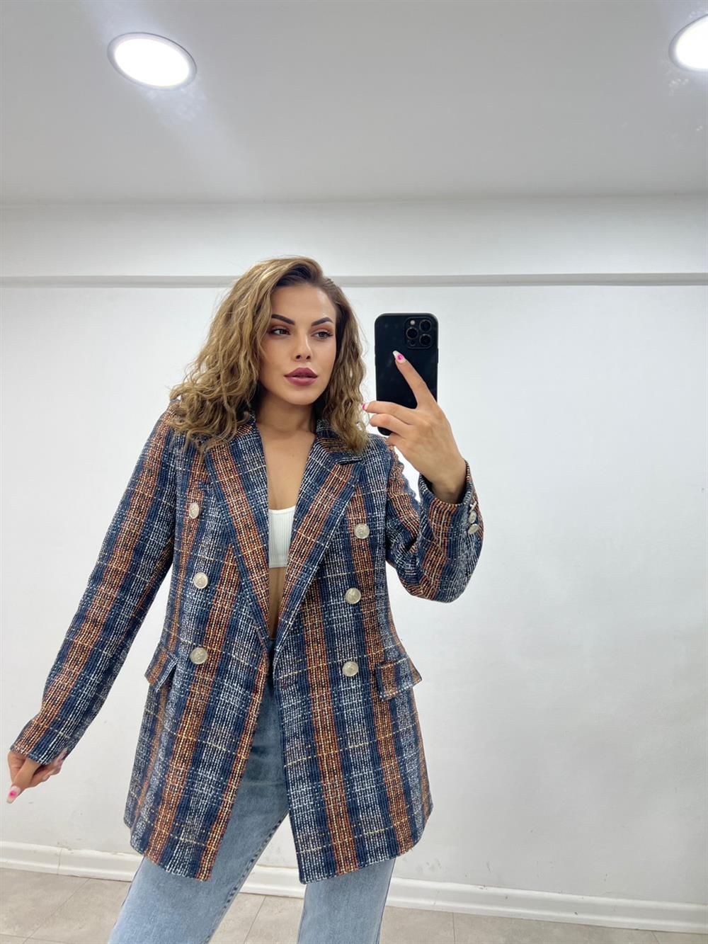 Karişik Desen Belazer Ceket