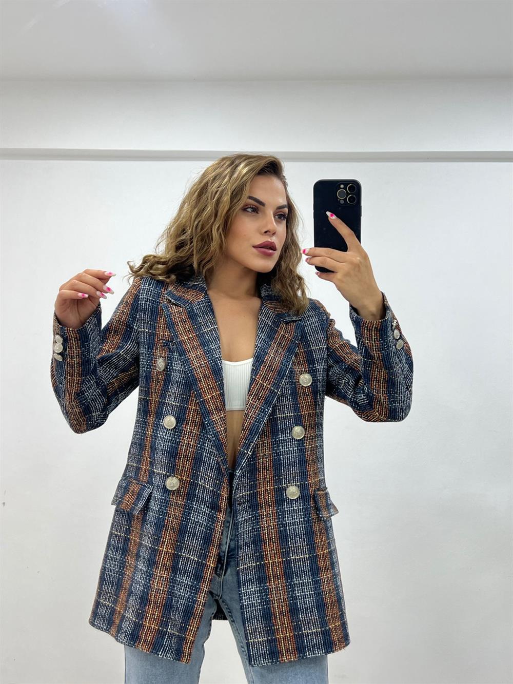 Karişik Desen Belazer Ceket