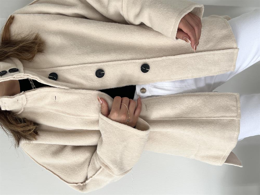 Kaşe Premi̇um Seri̇ Mevsi̇mli̇k Kaban Ekru