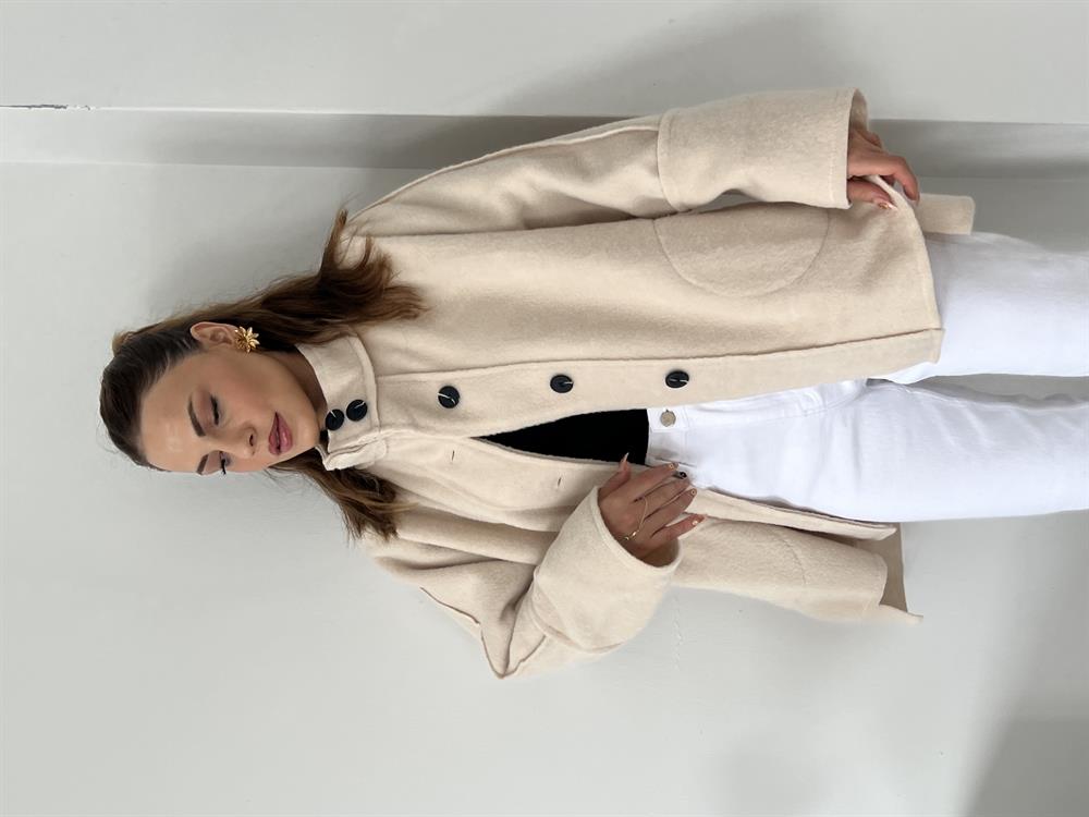 Kaşe Premi̇um Seri̇ Mevsi̇mli̇k Kaban Ekru