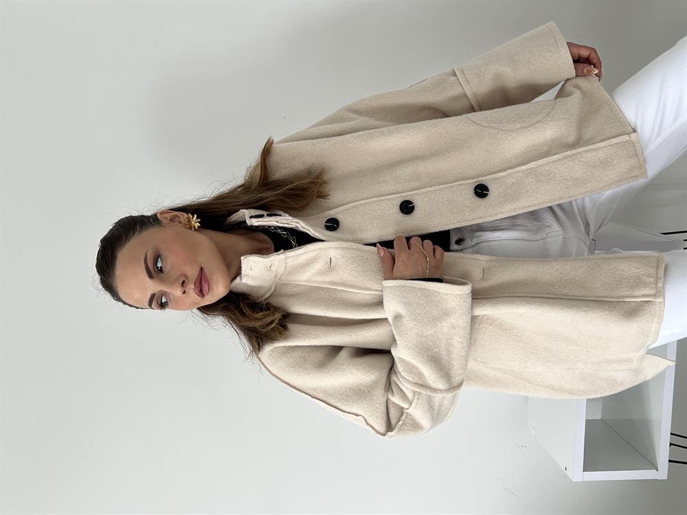 Kaşe Premi̇um Seri̇ Mevsi̇mli̇k Kaban Ekru