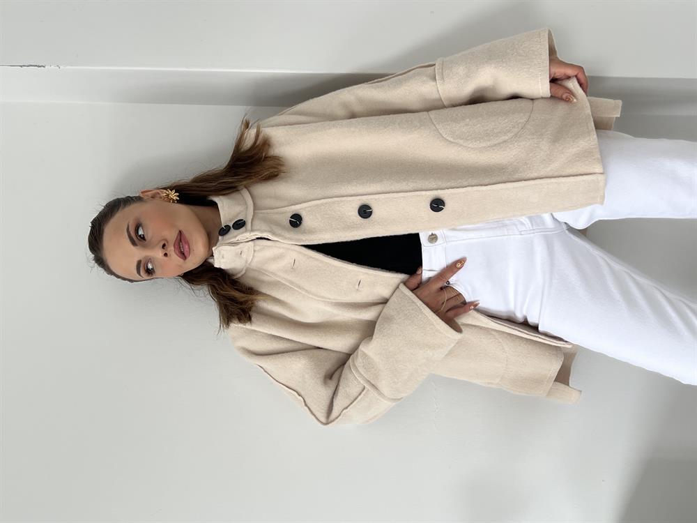 Kaşe Premi̇um Seri̇ Mevsi̇mli̇k Kaban Ekru