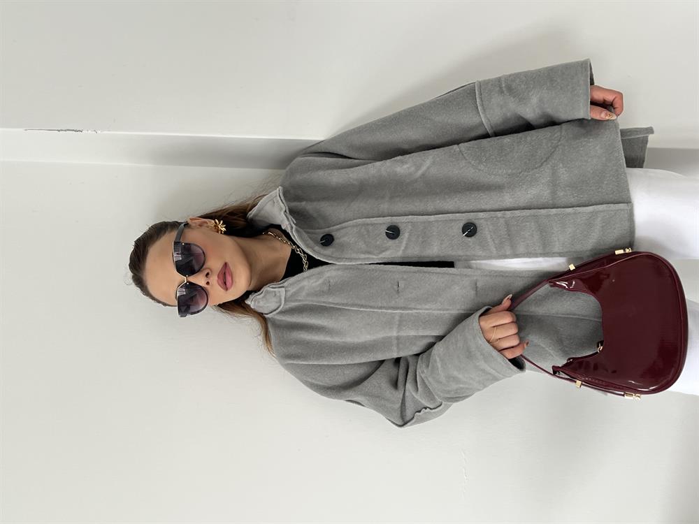 Kaşe Premi̇um Seri̇ Mevsi̇mli̇k Kaban Gri̇