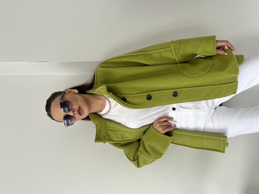 Kaşe Premi̇um Seri̇ Mevsi̇mli̇k Kaban Oli̇v Yeşi̇li̇