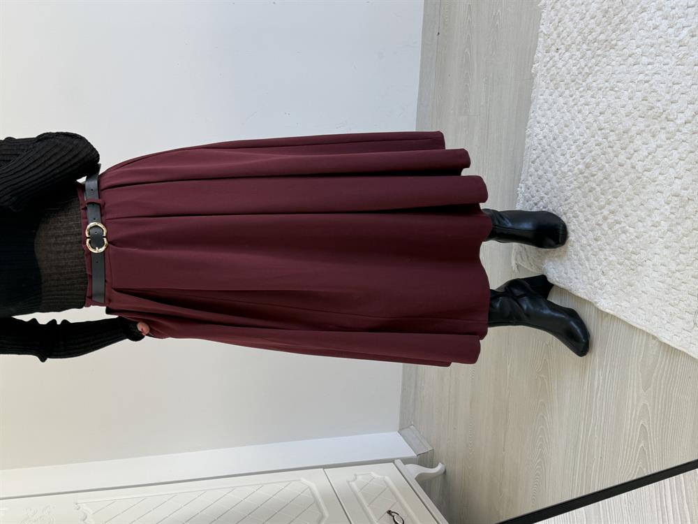 Kemerli̇ Premi̇um Seri̇ Etek Bordo