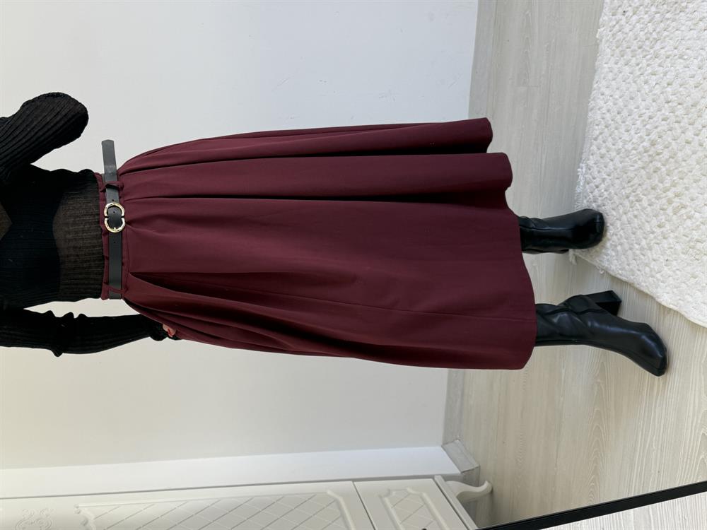 Kemerli̇ Premi̇um Seri̇ Etek Bordo