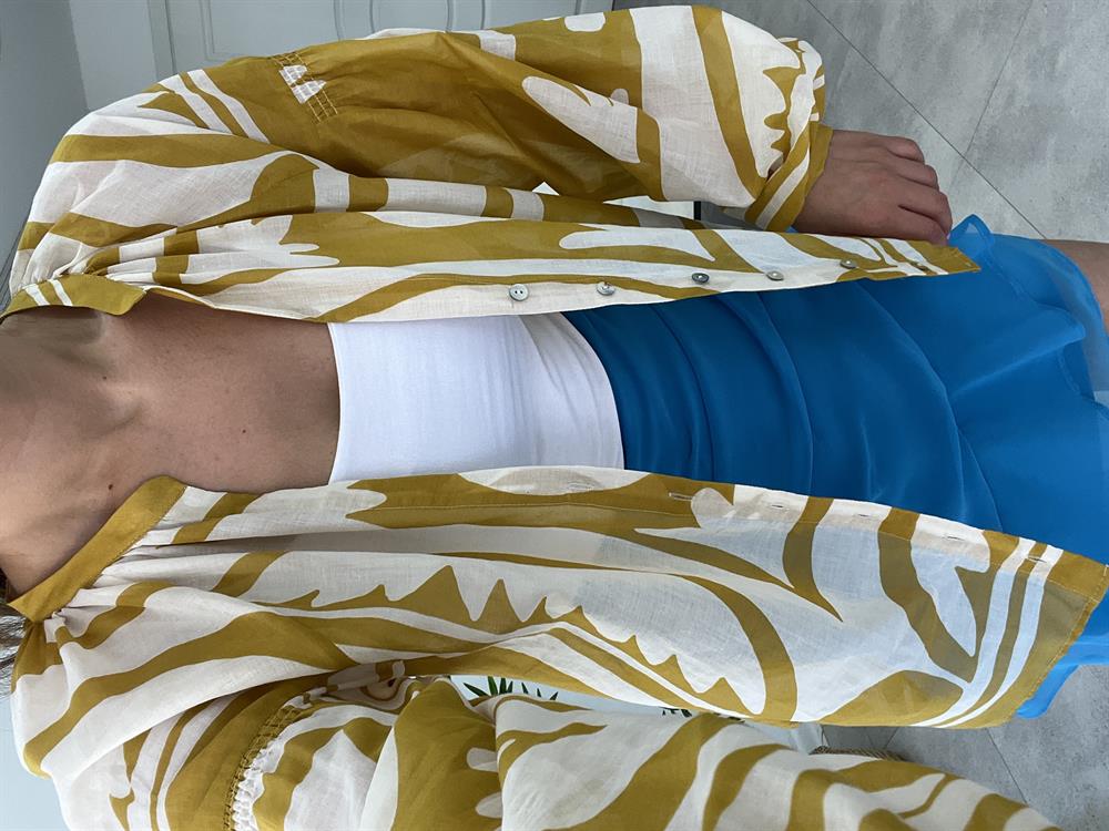 Keten Desenli̇ Gömlek