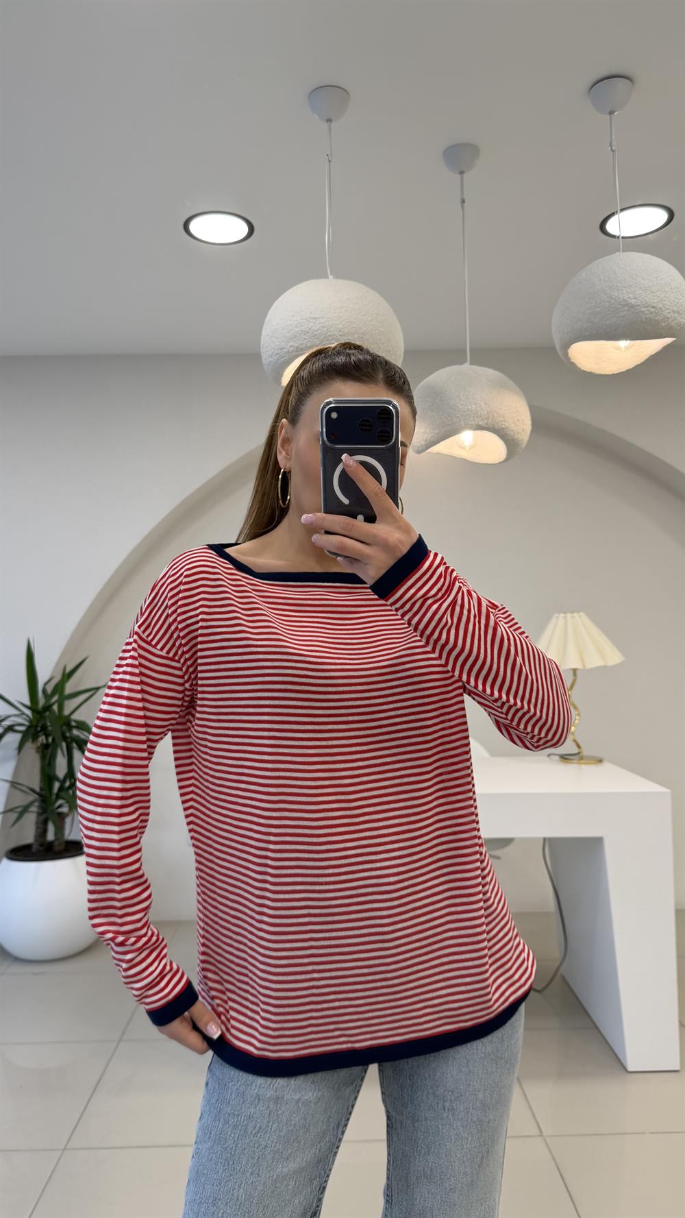 KIRMIZI ÇİZGİLİ MERSERİZE TRİKO 