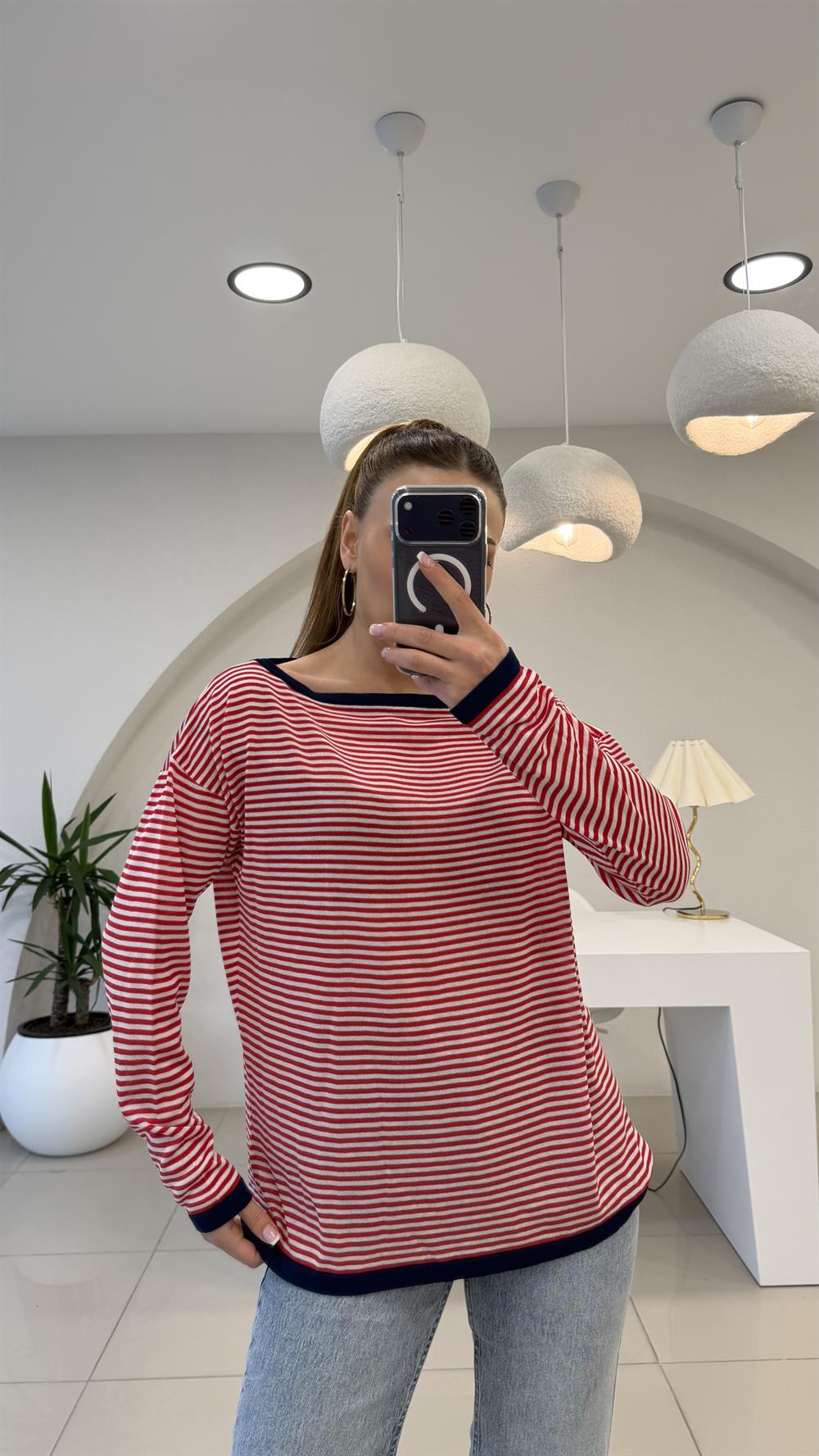 KIRMIZI ÇİZGİLİ MERSERİZE TRİKO 