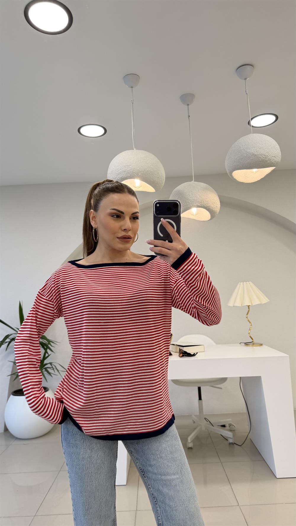 KIRMIZI ÇİZGİLİ MERSERİZE TRİKO 