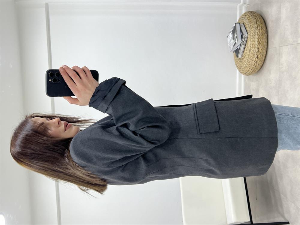 Klasi̇k Pensli̇ Blazer Ceket Antrasi̇t