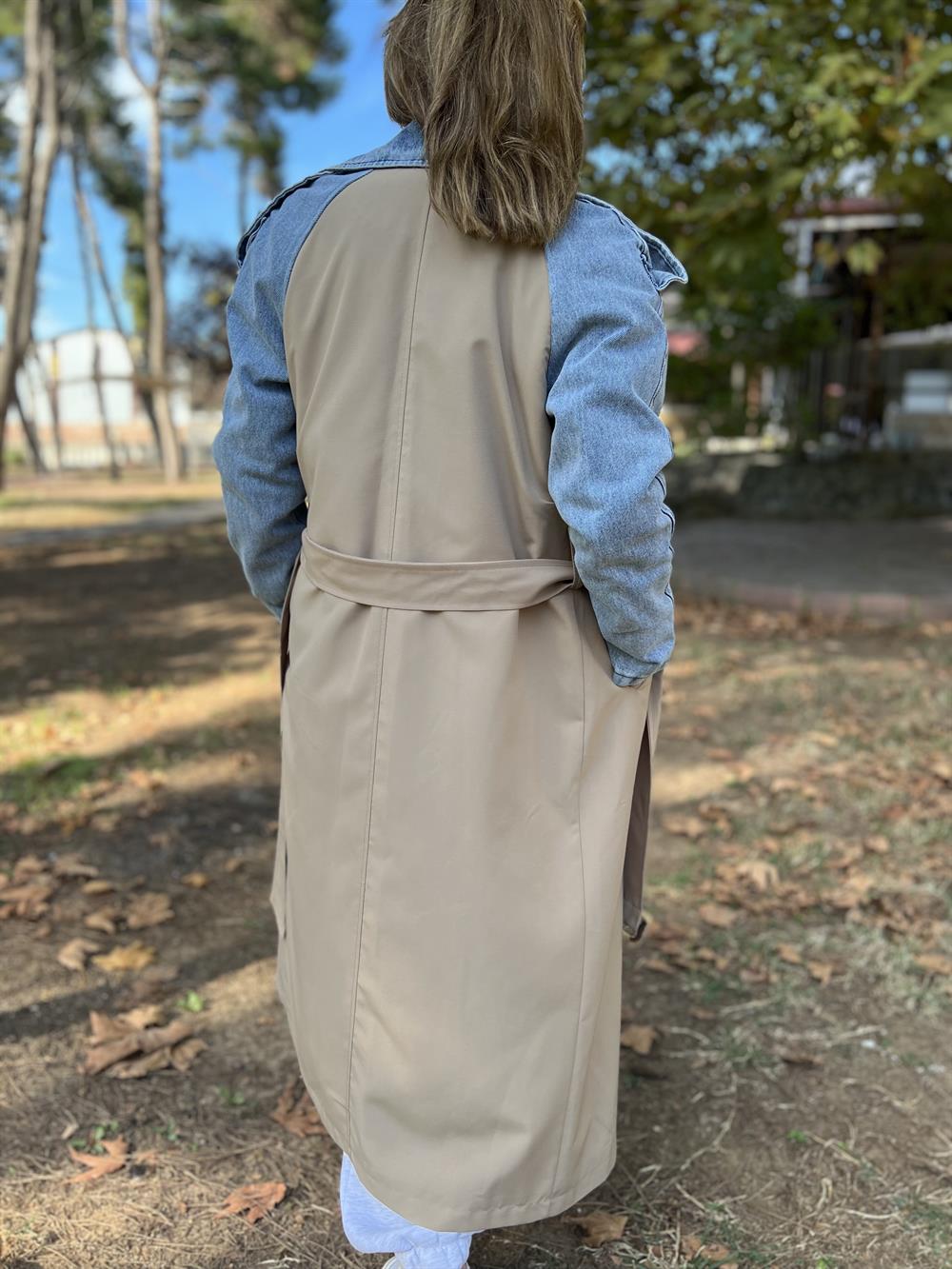 Kot Detayli Camel Trençkot