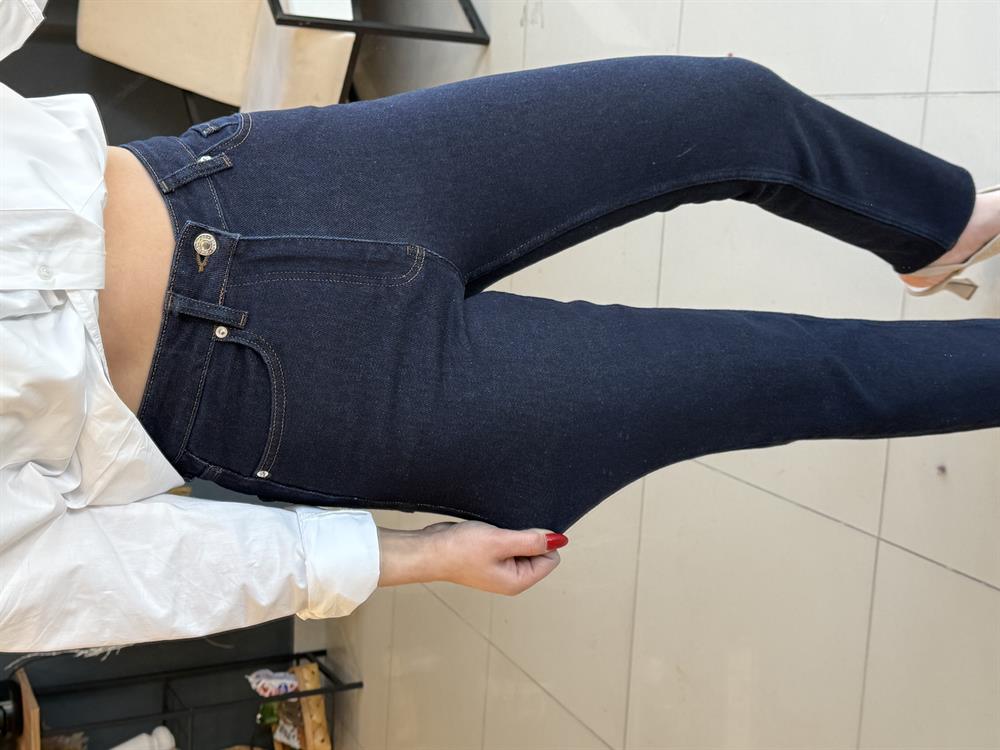 Koyu Laci̇vert Mom Jean