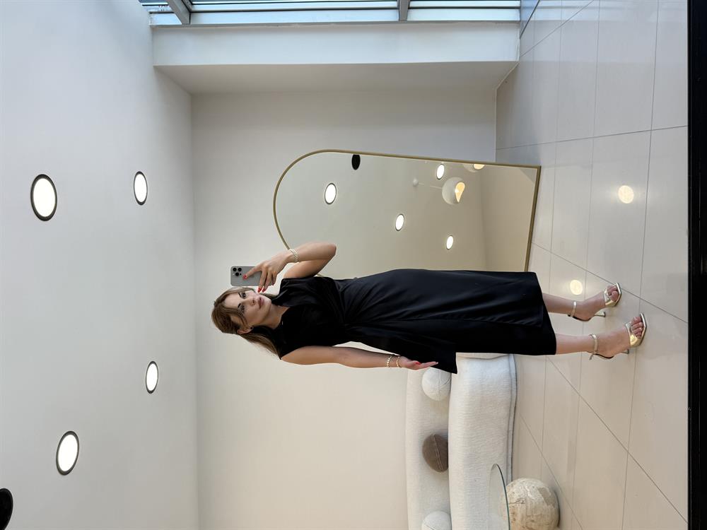 KRUVAZE YAKA CEKET ELBİSE SİYAH