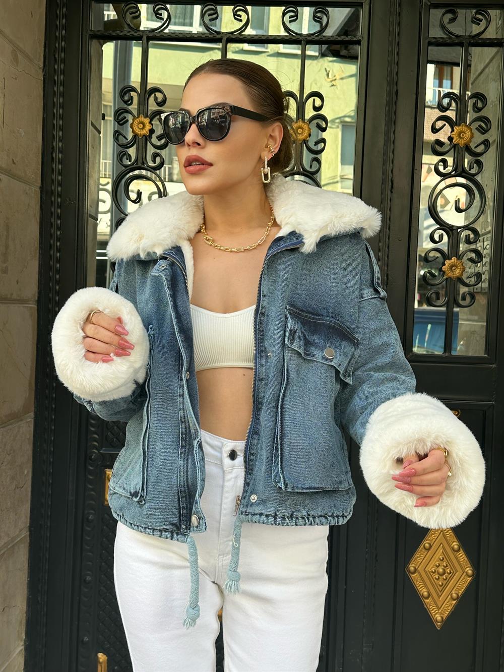 Kürklü Deni̇m Çeket