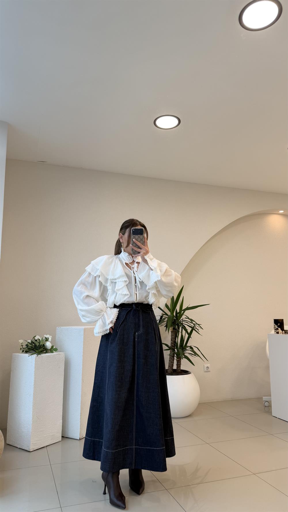 LACİVERT ÇAN KESİM ETEK