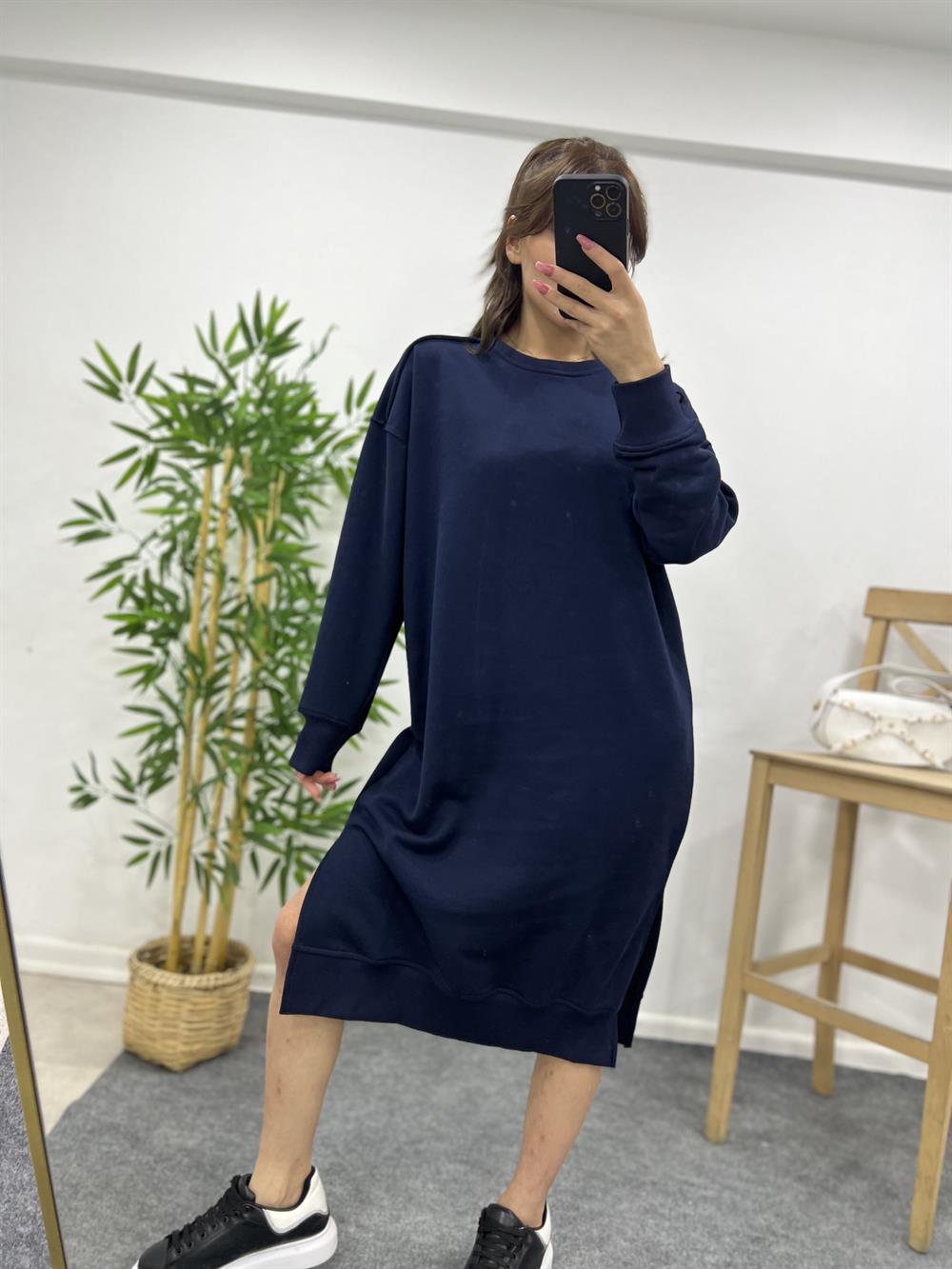 Laci̇vert Sweat Elbi̇se