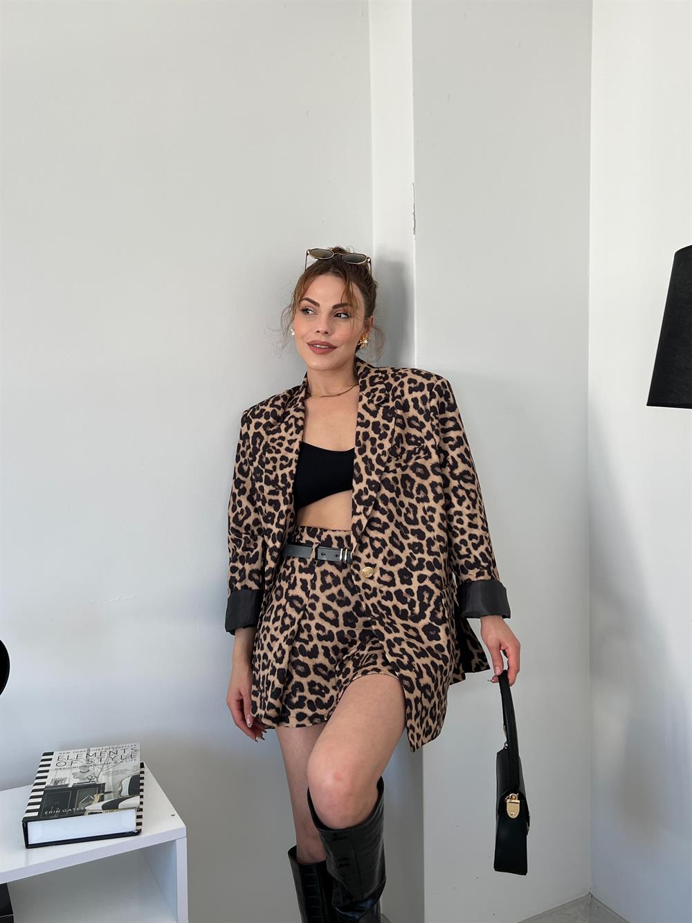 Leopar Astarli Ceket