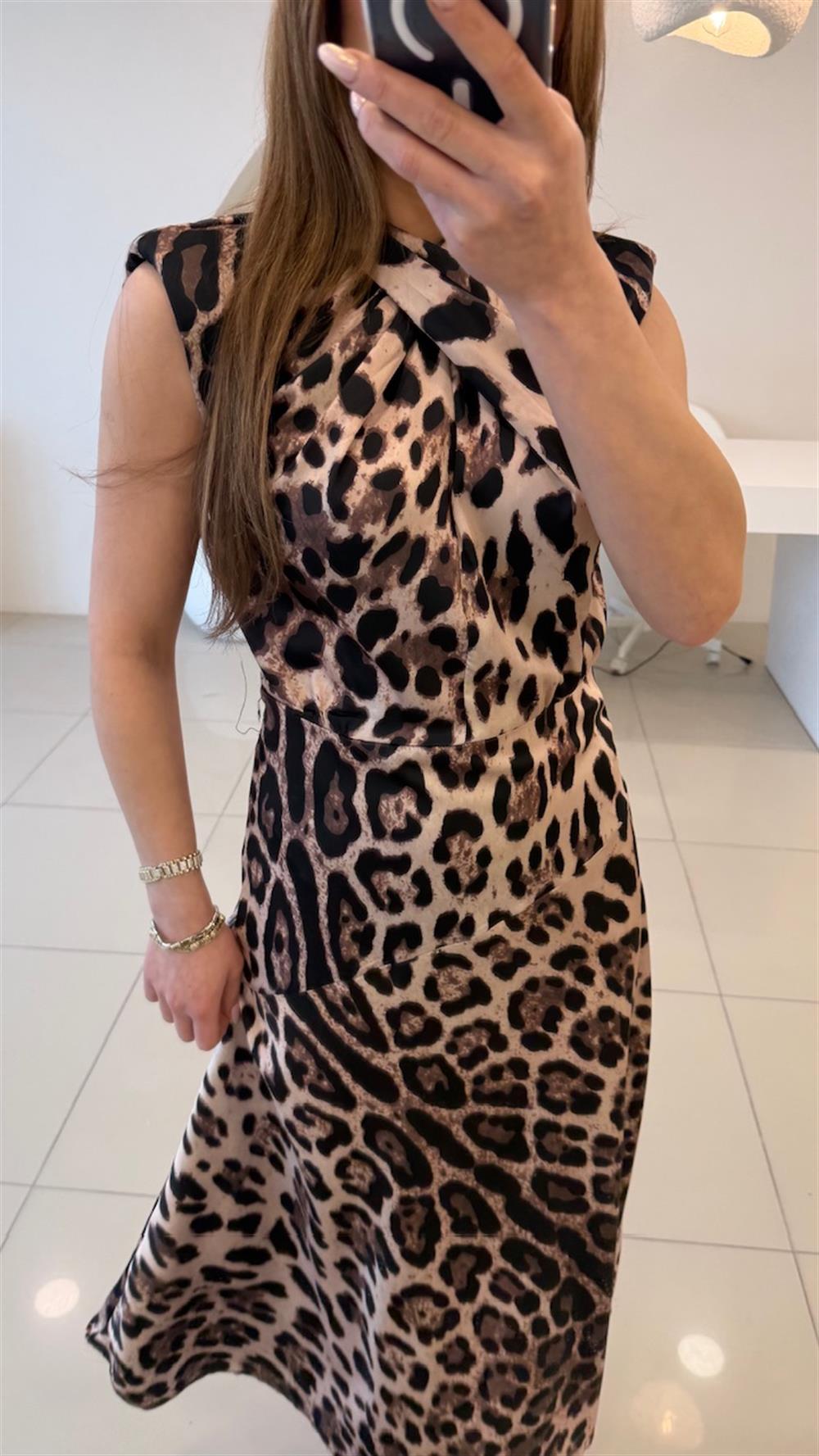LEOPAR PAMUK SATEN ELBİSE